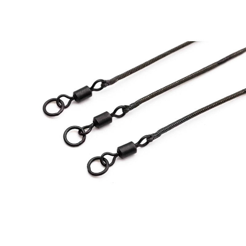 Korda Leadcore Leader Ring Swivel Weed / Silt 3 per pack - 1 m