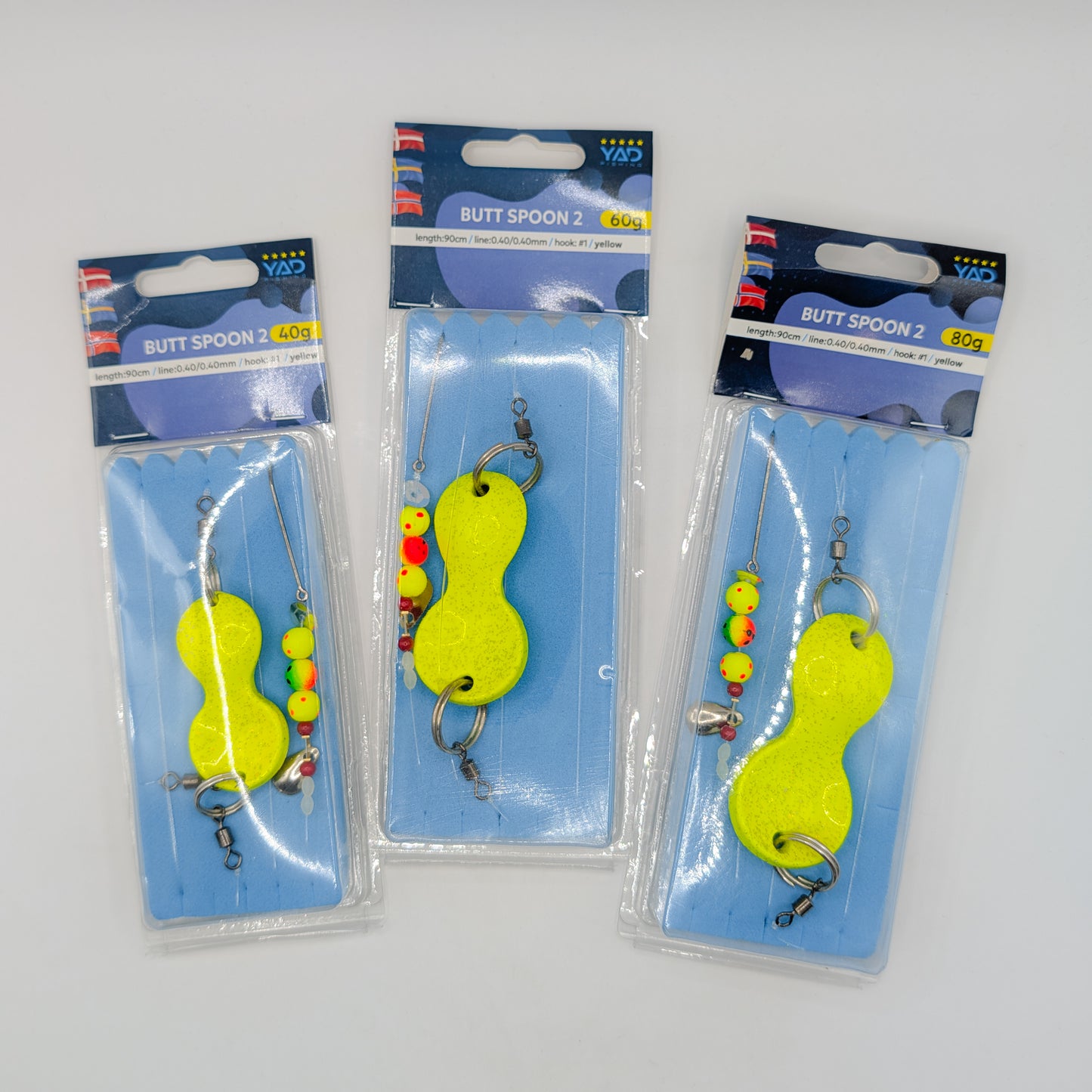 YAD Butt Spoon 2 Plattfiskrigg Yellow