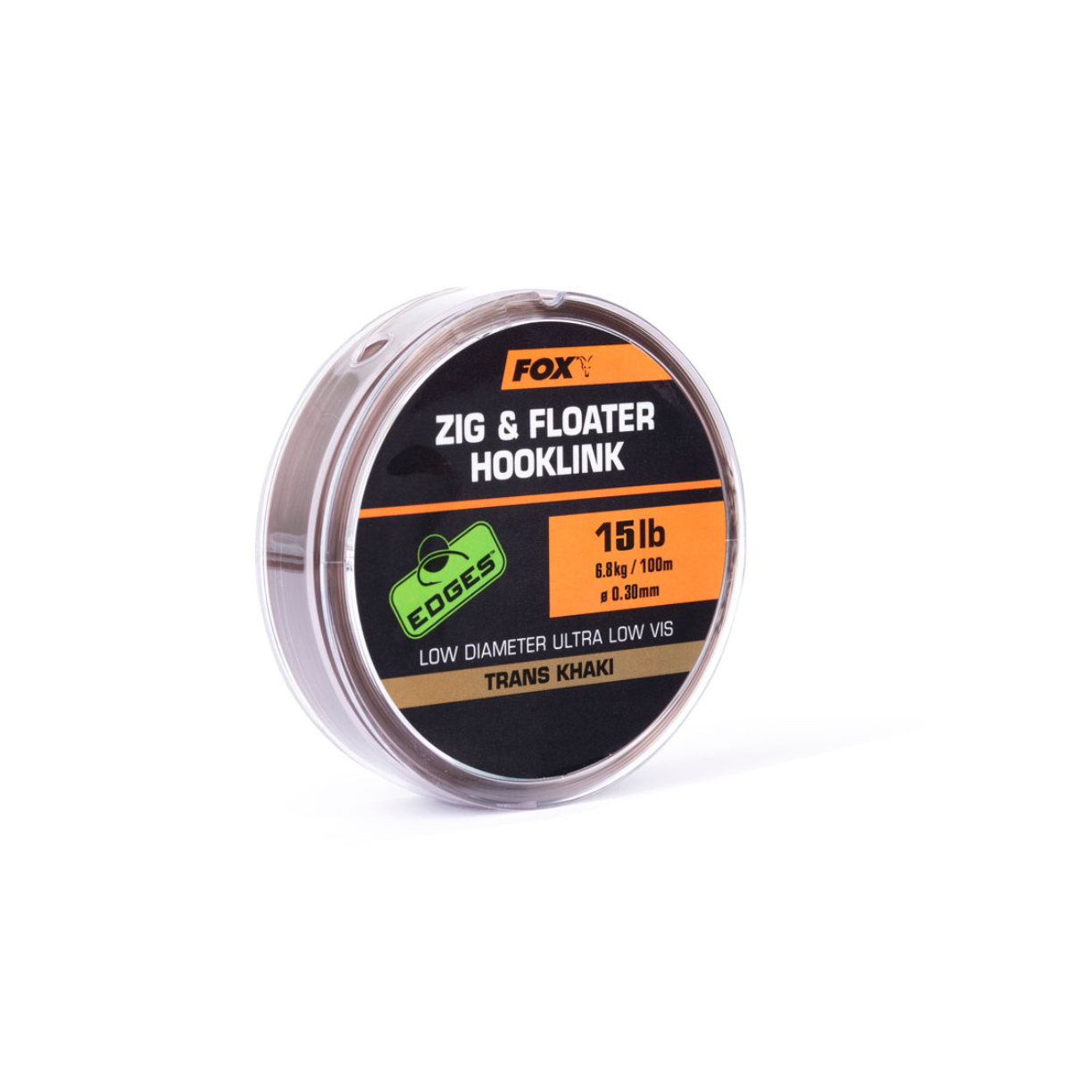 Fox Edges Zig & Floater Hooklink Trans Khaki - 15lb 6.8kg (0.30mm)