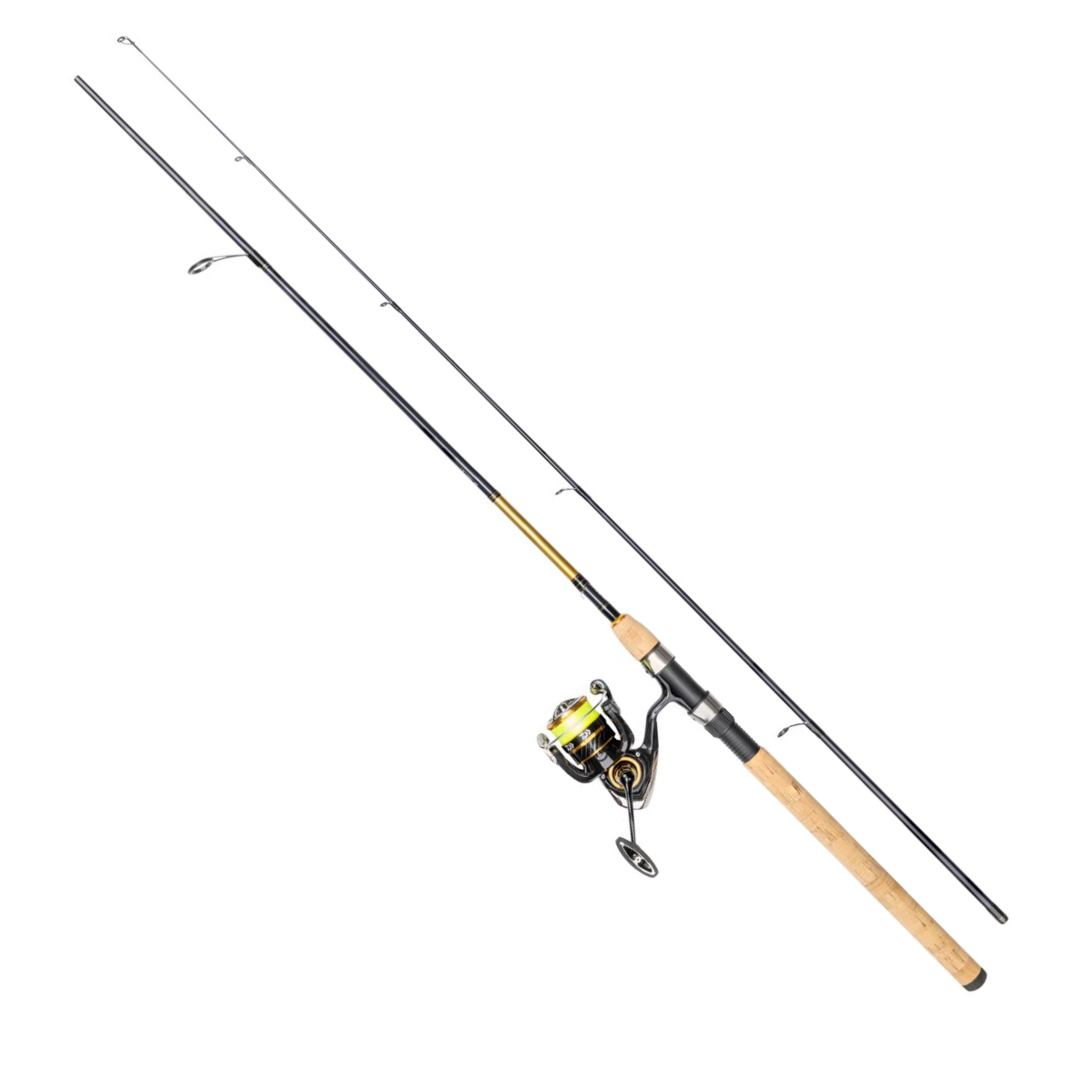 Haspelset: Daiwa Crossfire LT3000 Gold Rush + 9ft 15-40g (inkl påspolad 0.19 flätlina), 4-del