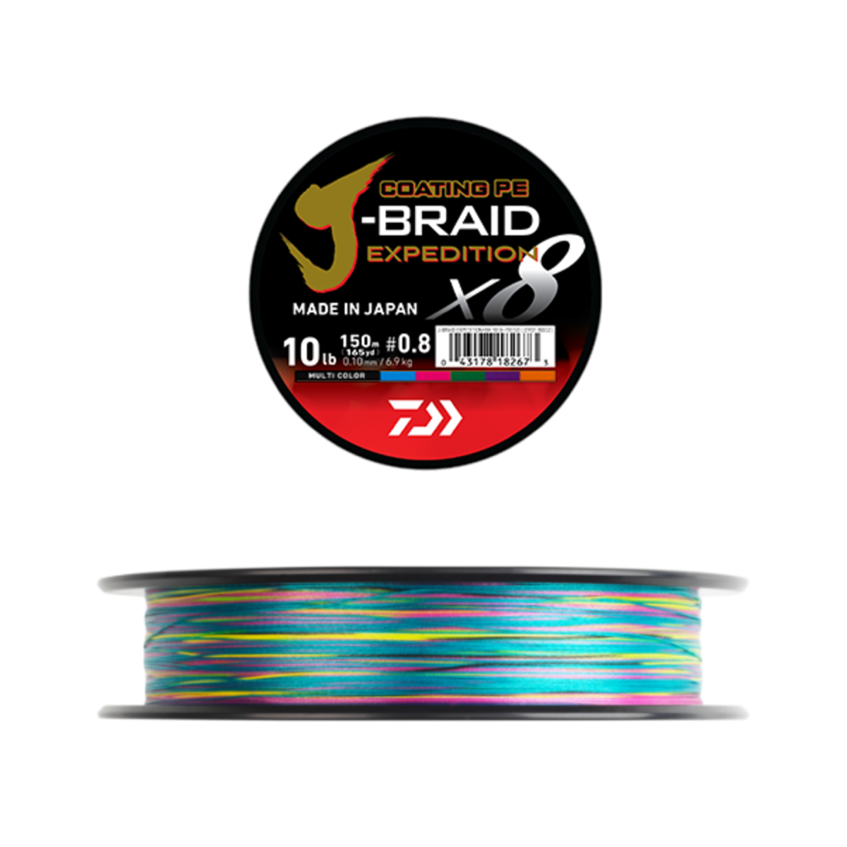 Daiwa J-Braid Expedition x8E, Multi Color 500m