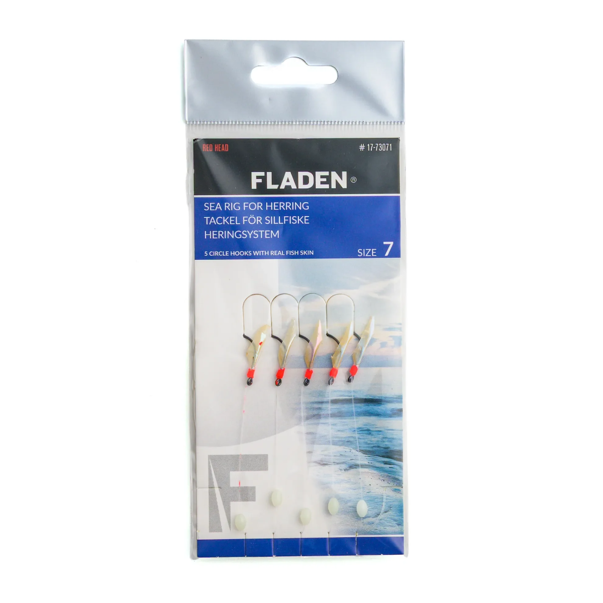 Fladen Circle Hook Sillhäckla med självlysande kulor och real fish skin
