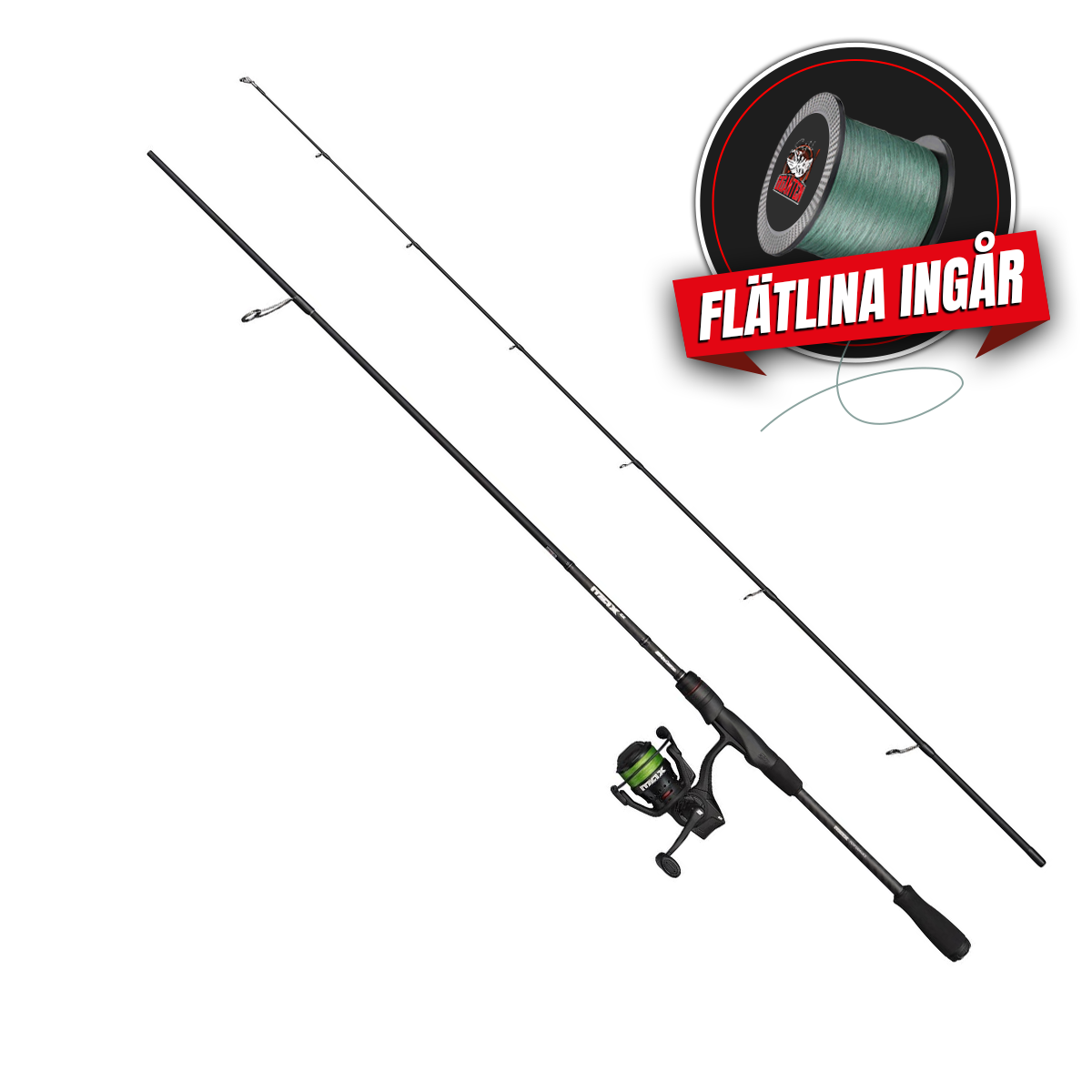 Allroundkit: Abu Garcia MAX SX 802MH 15-40g, 2-del + MAX SX 3000, Haspel (inkl påspolad flätlina)