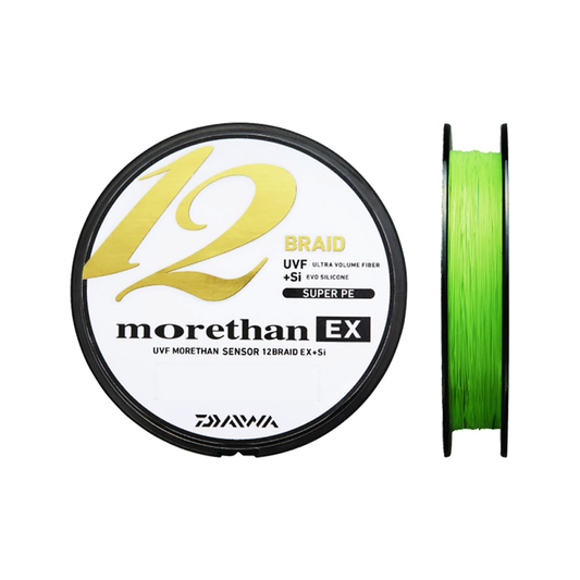 Daiwa morethan 12 Braid UVF EX+Si, Lime Green 135m