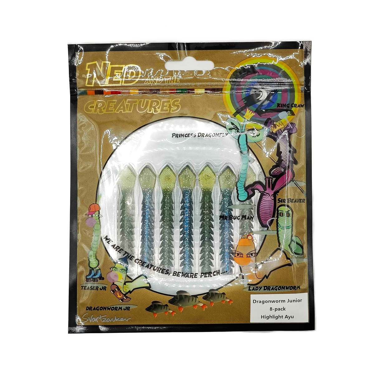 Svartzonker NATC Dragonworm Junior 7,5cm, 8-pack