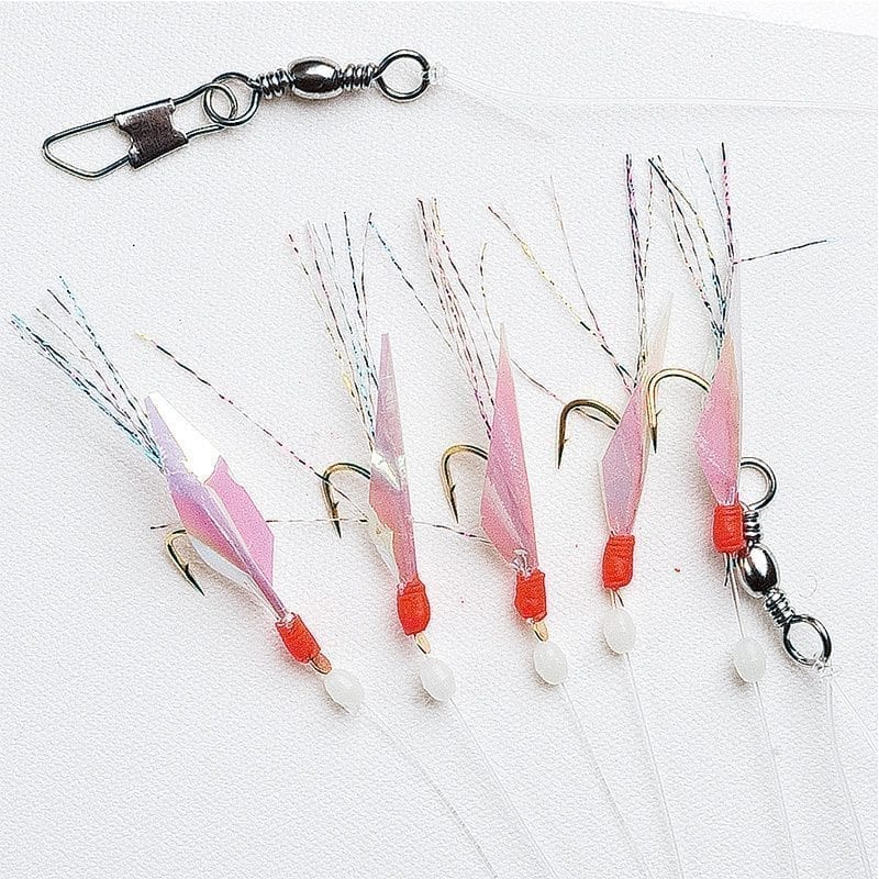 Fladen Fiskhud med fjäder Häckla 5-krok #4