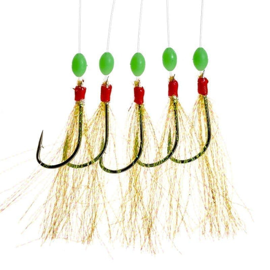 Fladen Glitter Feather Rig Häckla #4, 5-krokar