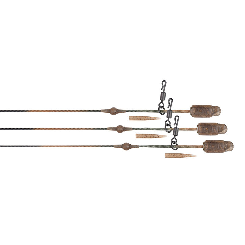 Fox Edges Camo Heli-Clip Rigs 50lb Leadcore 3-pack