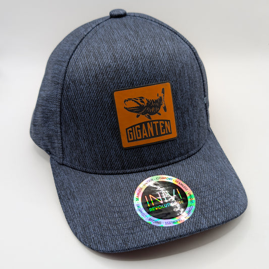 Sportfiskegiganten Keps Leather Patch Logo, Navy Melange