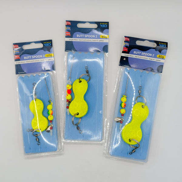 YAD Butt Spoon 2 Plattfiskrigg Yellow