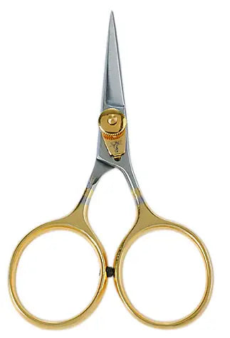 Dr. Slick Arrow Razor Scissor, 3-3/4″, Gold Loops, Adjustable Tension, Straight – SR37G