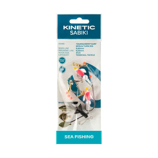 Kinetic Plattfisktackel Tournament Surf Spin & Turn Rig Pink #1/0