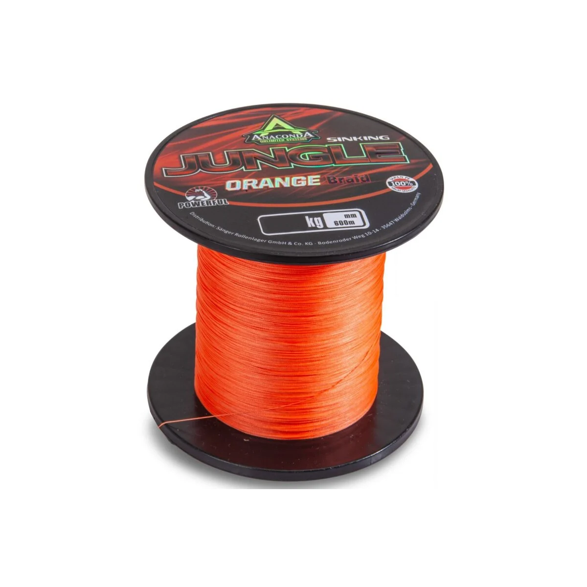 Anaconda Jungle Braid Sinking, Orange 600m