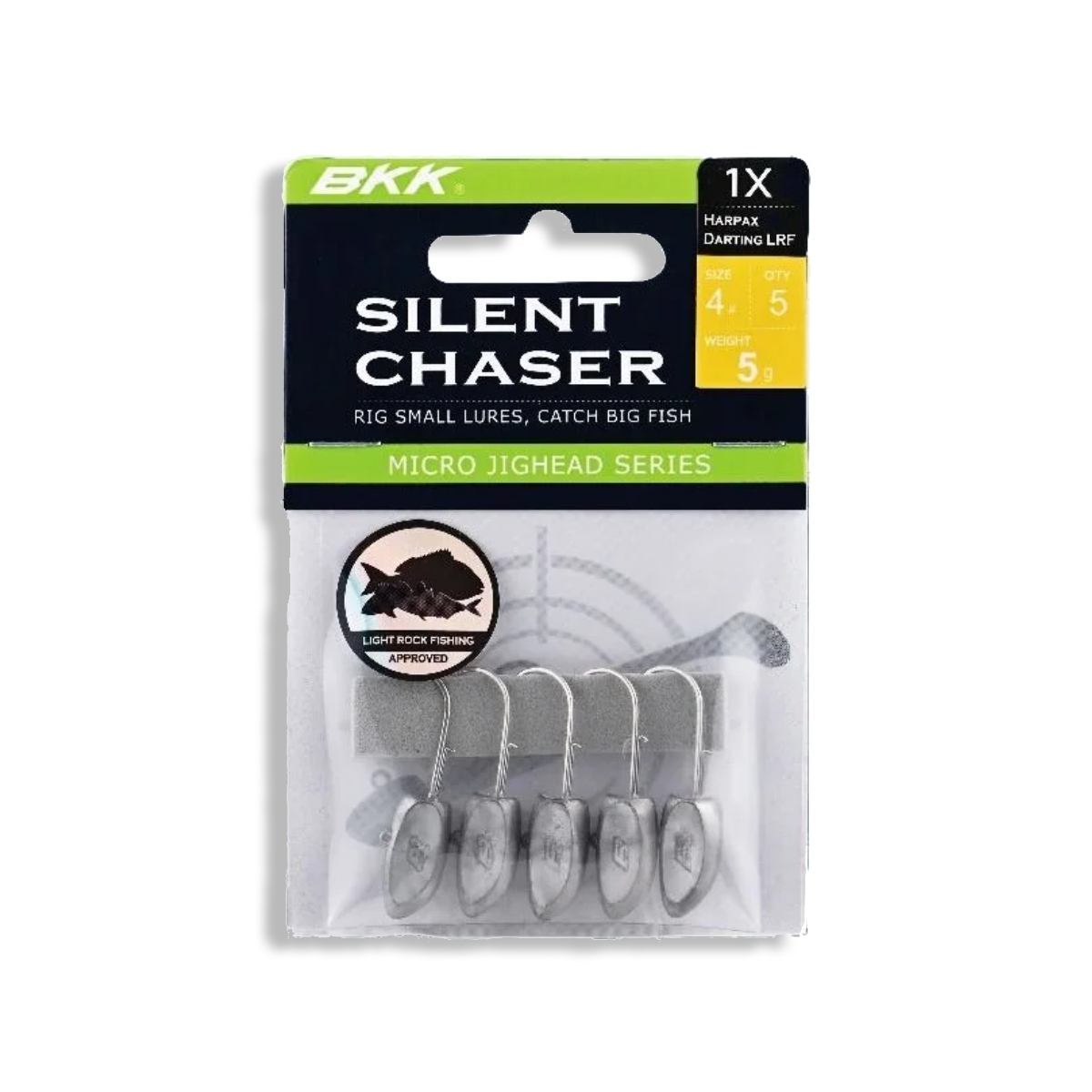 BKK Silent Chaser Harpax Darting LRF Micro Jig Head, 5-pack