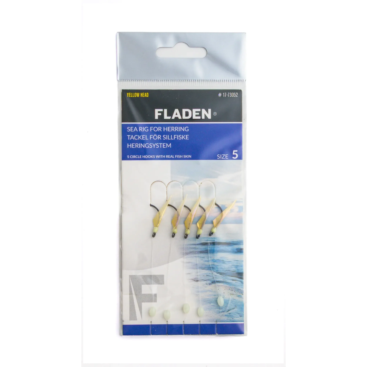 Fladen Circle Hook Sillhäckla med självlysande kulor och real fish skin