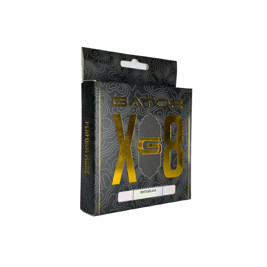 Gator X8 Braided Line Flätlina, Black & White 130m