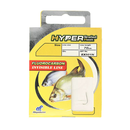 Hayabusa Hyper Snelled Hook Fluorocarbon (Färdiga tafsar) 10-pack