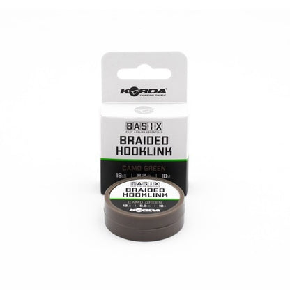 Korda Basix Braided Hooklink Camo Green 25 lb 10 m