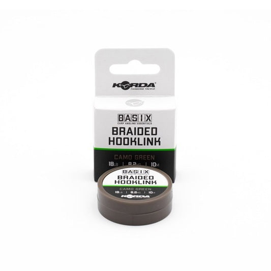 Korda Basix Braided Hooklink Camo Green 25 lb 10 m
