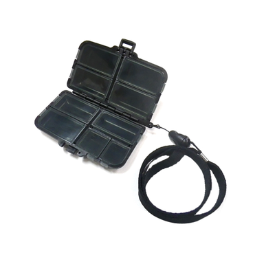Meiho VS-310 Lanyard Folding Case Terminal Tackle Box (114x63x34mm), Black