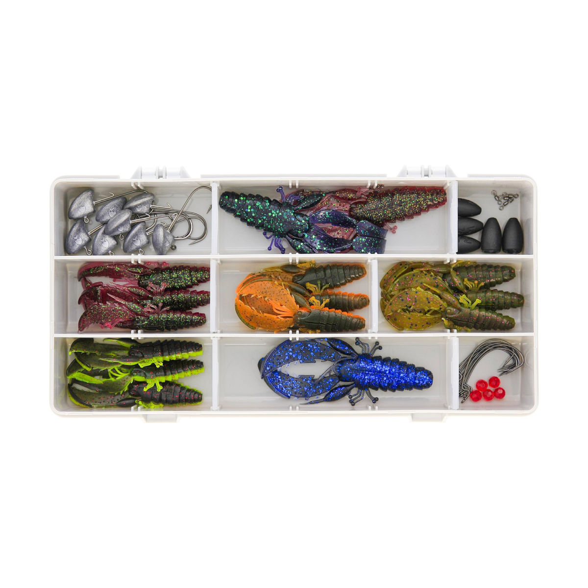 Westin CreCraw Box (betespaket för abborre och gös med 15 jiggar + tillbehör och beteslåda)