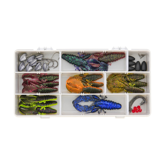 Westin CreCraw Box (betespaket för abborre och gös med 15 jiggar + tillbehör och beteslåda)