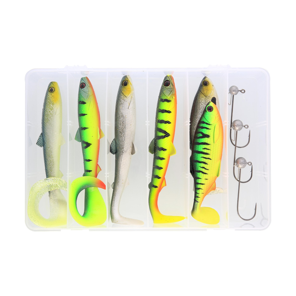 Westin Pike Box Cast & Jig (betespaket för gädda med 6 jiggar + jiggskallar och beteslåda)