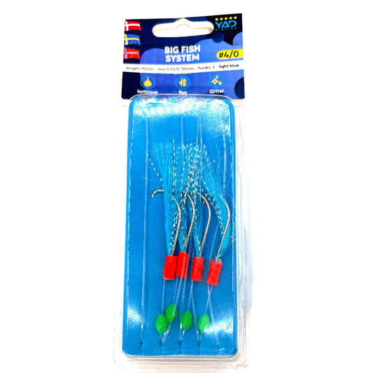 YAD Big Fish System 4/0 Häckla Blue Silver