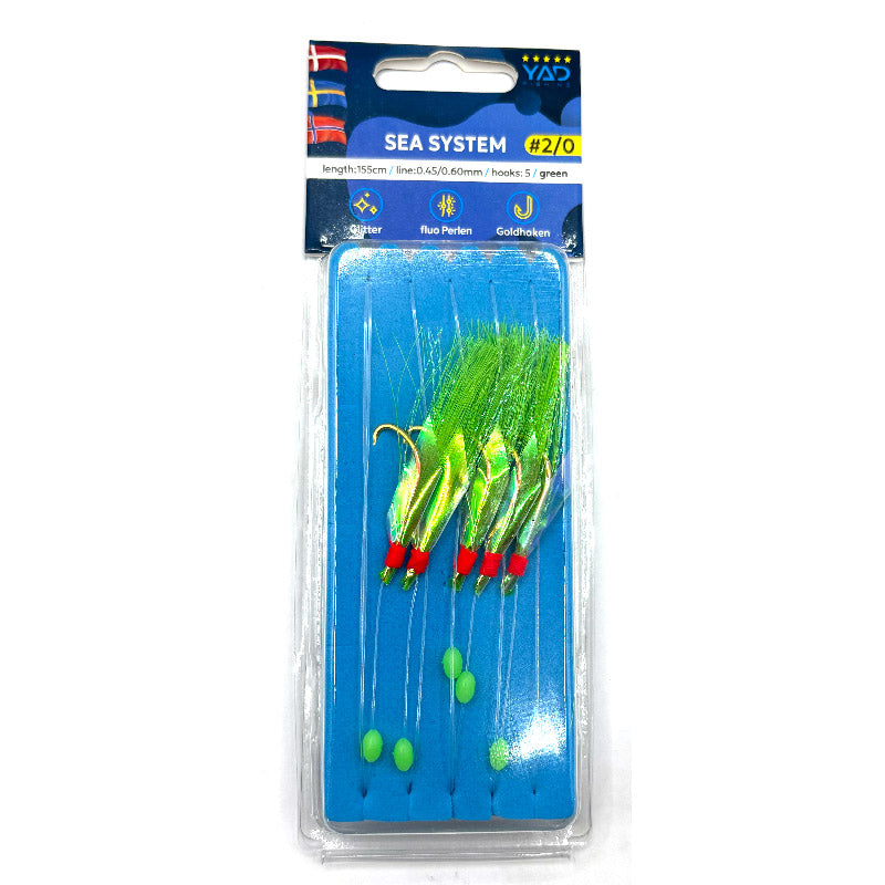 YAD Makrill Häckla  Green Flash 2/0 5-krokar