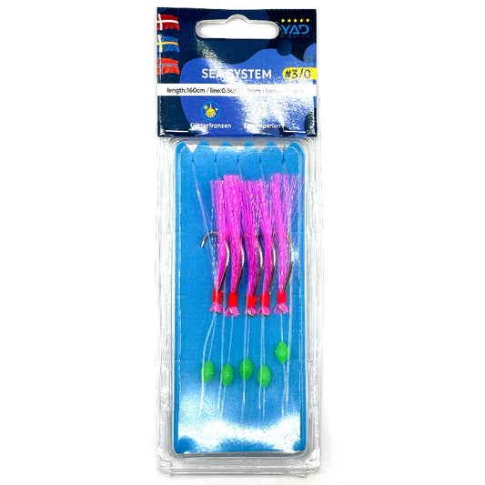 YAD Sea System Sill/Makrill Häckla Pink 3/0 5-Krokar