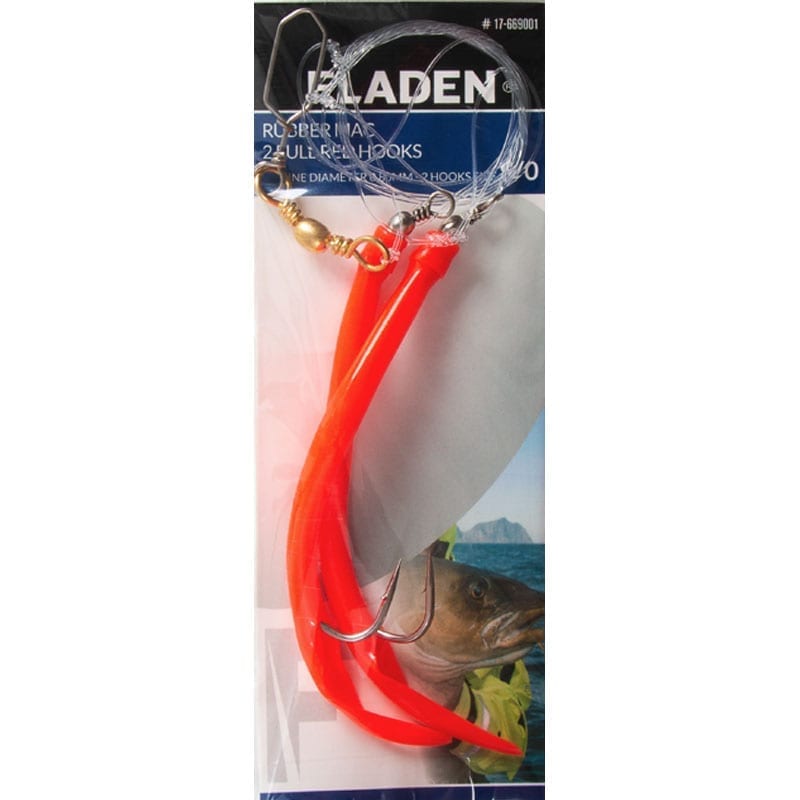 Fladen Rubber Mac 2 full red hooks 9/0 Häckla