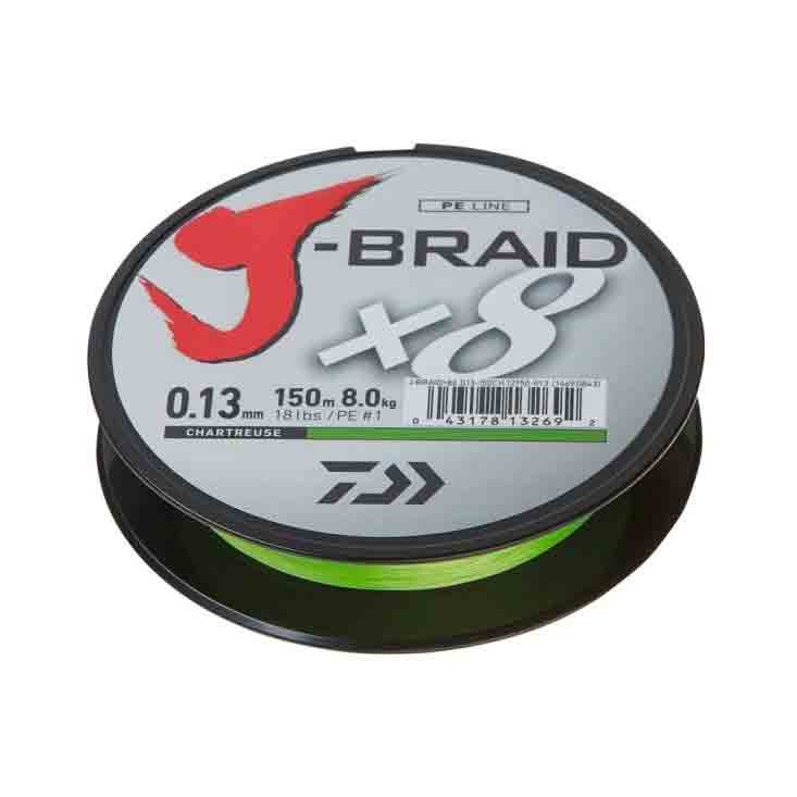 Daiwa J Braid Grand X8 Flätlina, Chartreuse 135m