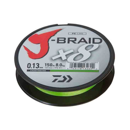 Daiwa J Braid Grand X8 Flätlina, Chartreuse 135m
