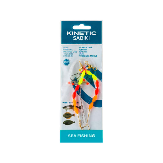 Kinetic Plattfisktackel Scandic Rig Yellow/Red/Orange