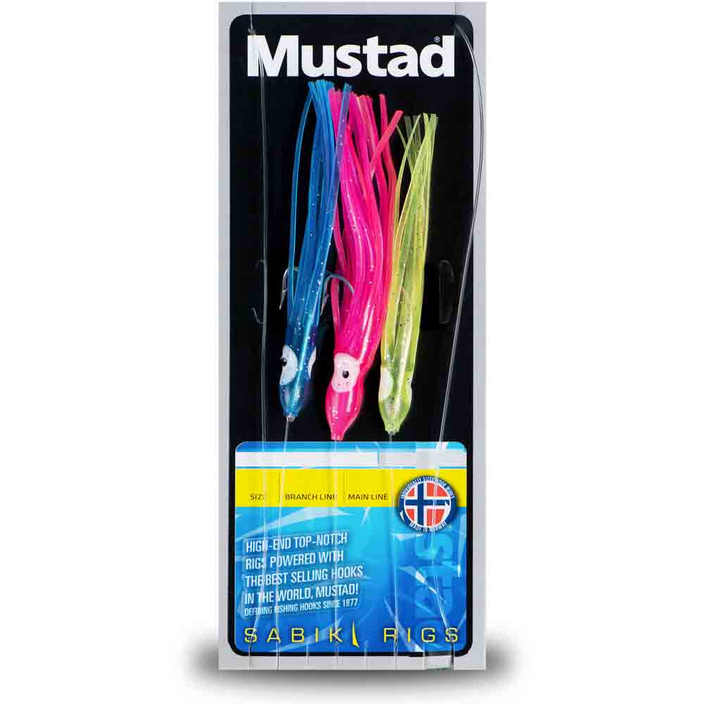 Mustad 3 Coloured Squid Rig Häckla