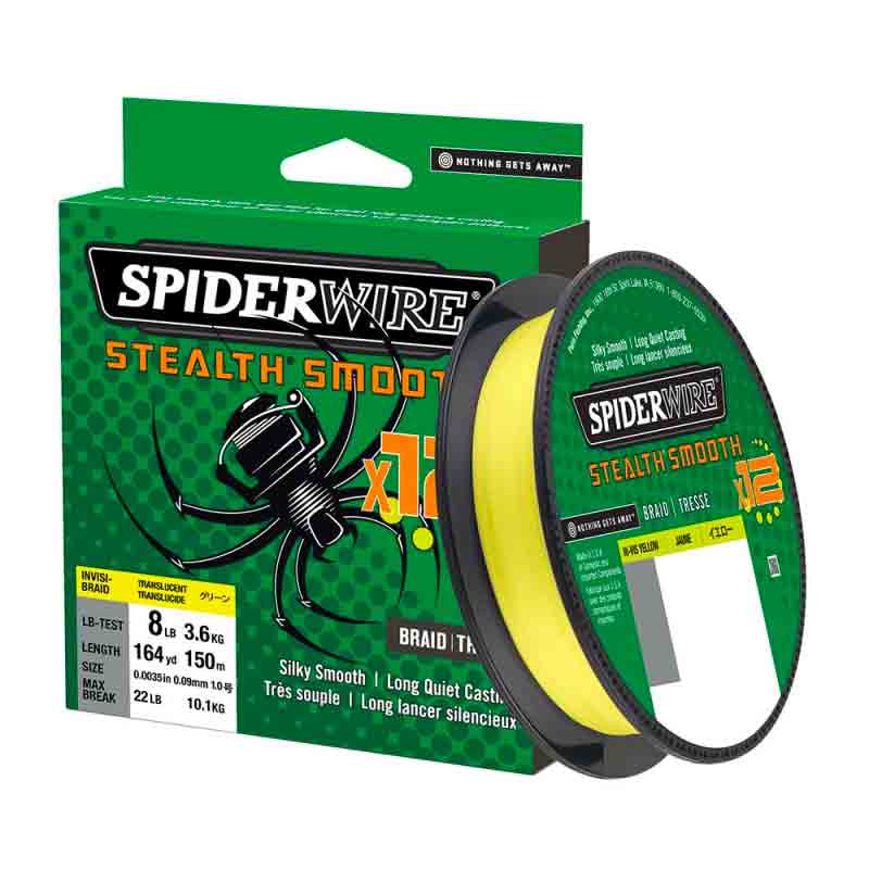 SpiderWire Stealth Smooth 12 Braid 150m Hi-Vis Yellow